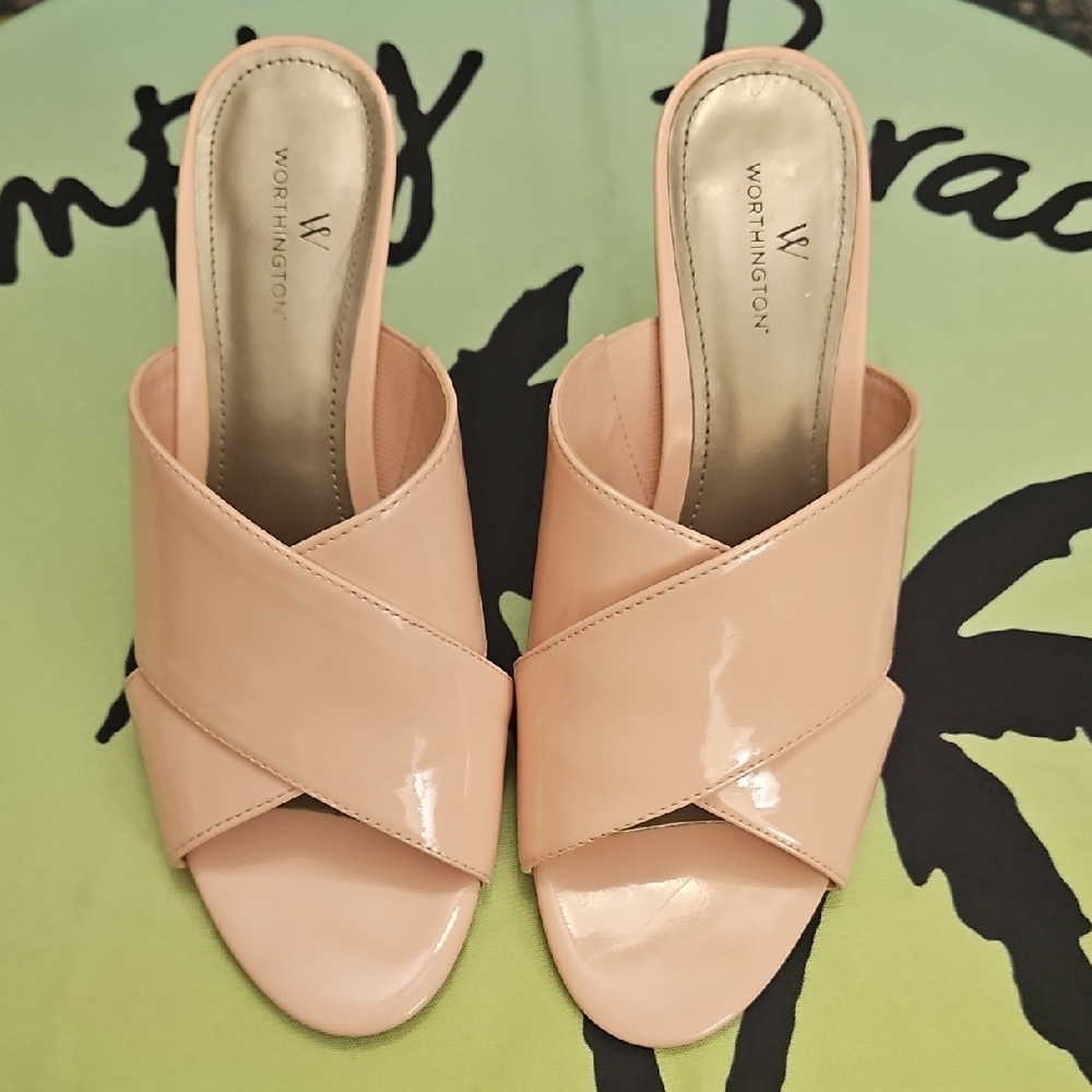 Worthington Women's Blush Mules Wor Birdie Size 8 Pink